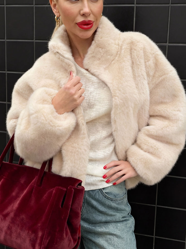 Cozy Cream Faux Fur Jacket