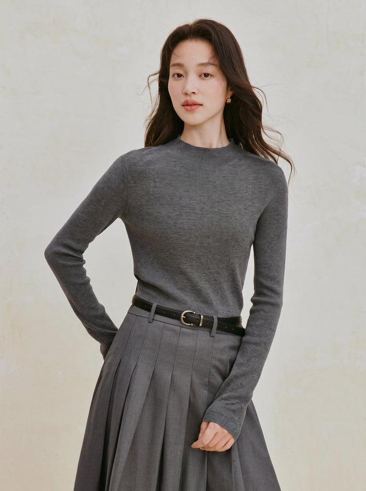 Soft Ribbed Wool Blend Pullover