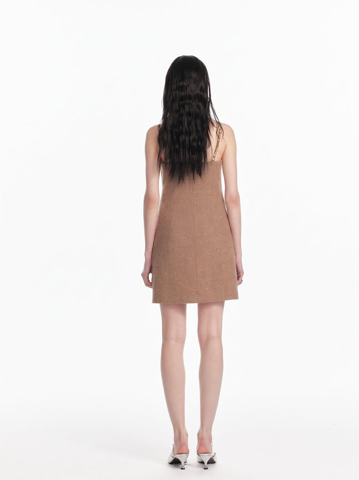 Sleeveless Textured Mini Slip Dress