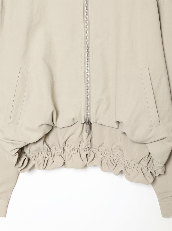 Cropped Ruched Hem Zip Up Jacket