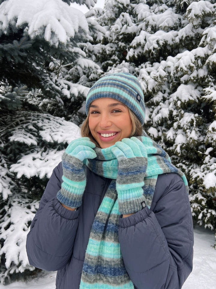 Cozy Warm Winter Hat Scarf 3‑Piece Set