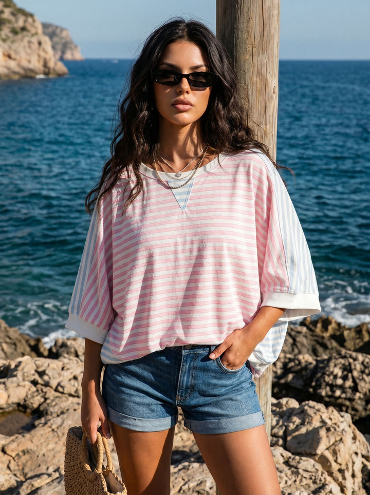 Oversized Striped Relaxed Fit T-Shirt