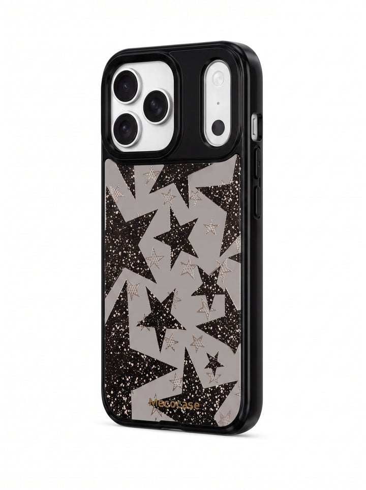 Black Glitter Star Pattern Phone Case