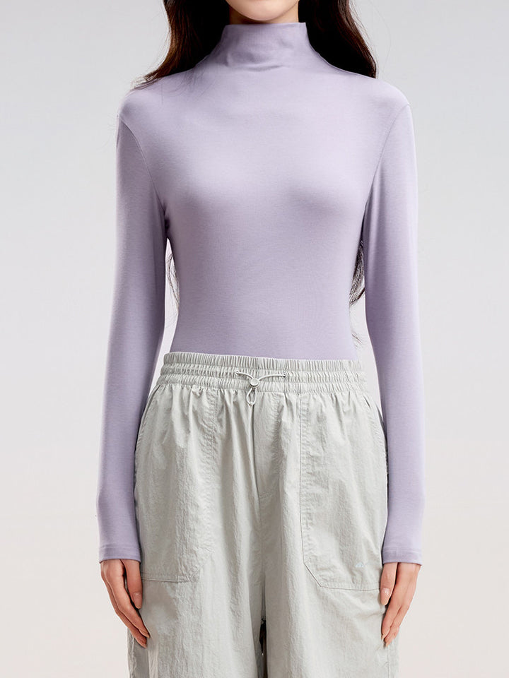 Soft Slim Fit Turtleneck Lounge Top
