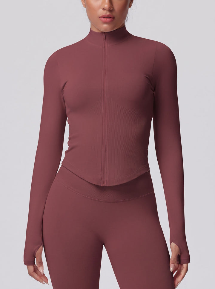 Seamless Fitted Thumbhole Athletic Jacket