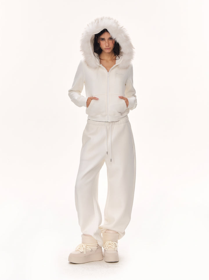 Fuzzy Hooded Fleece Lounge Pants