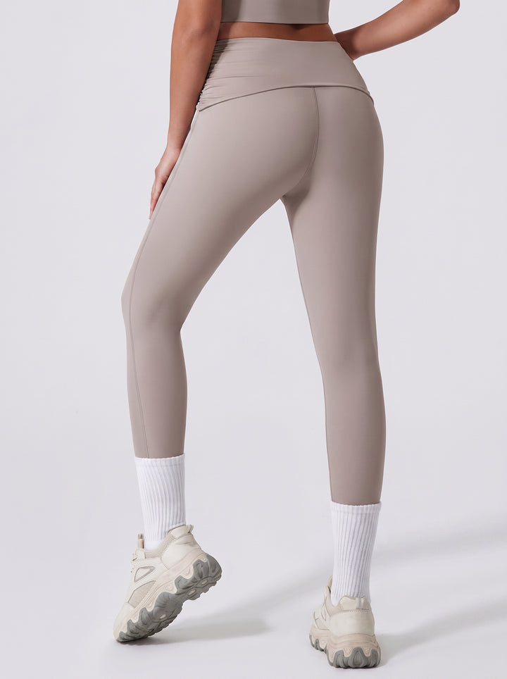 High Waisted Crossover Ruched Leggings