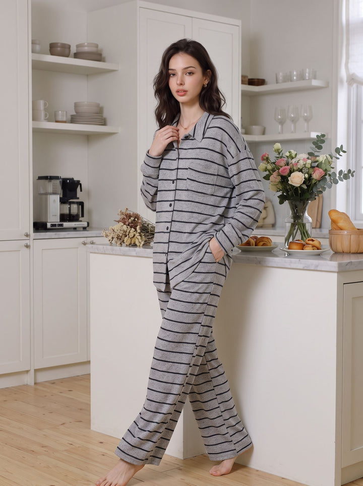 Soft Striped Oversized Pajama Set