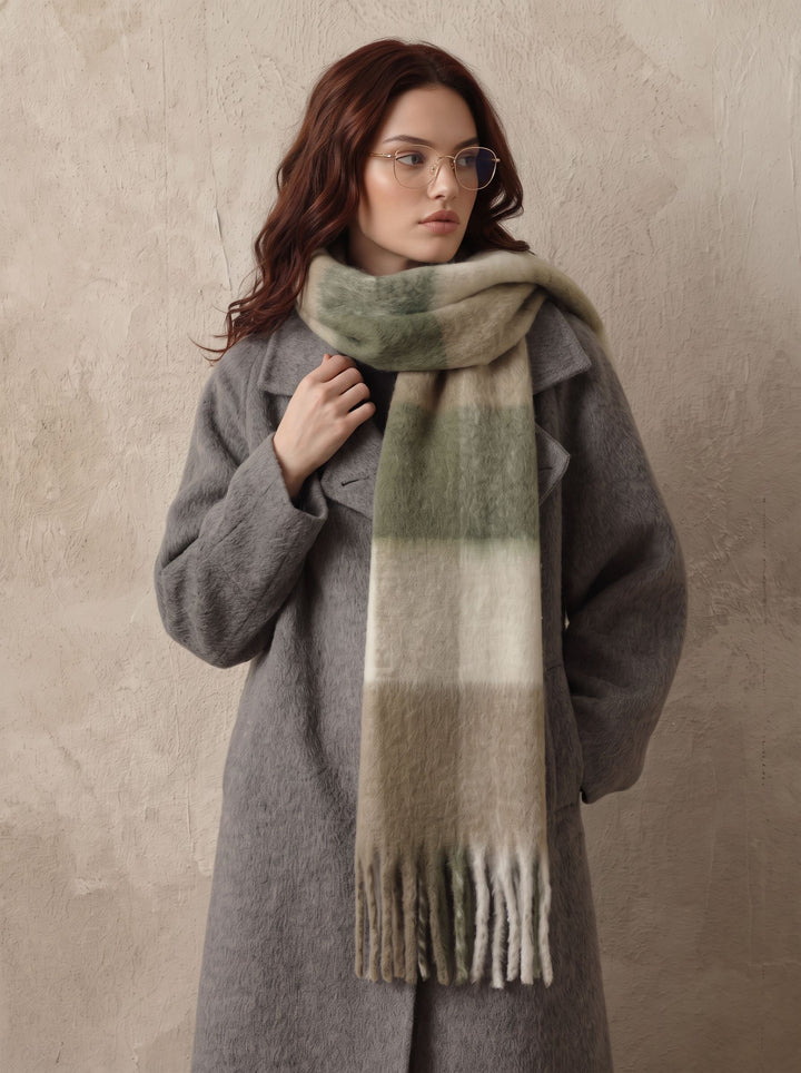 Cozy Plaid Brushed Winter Scarf