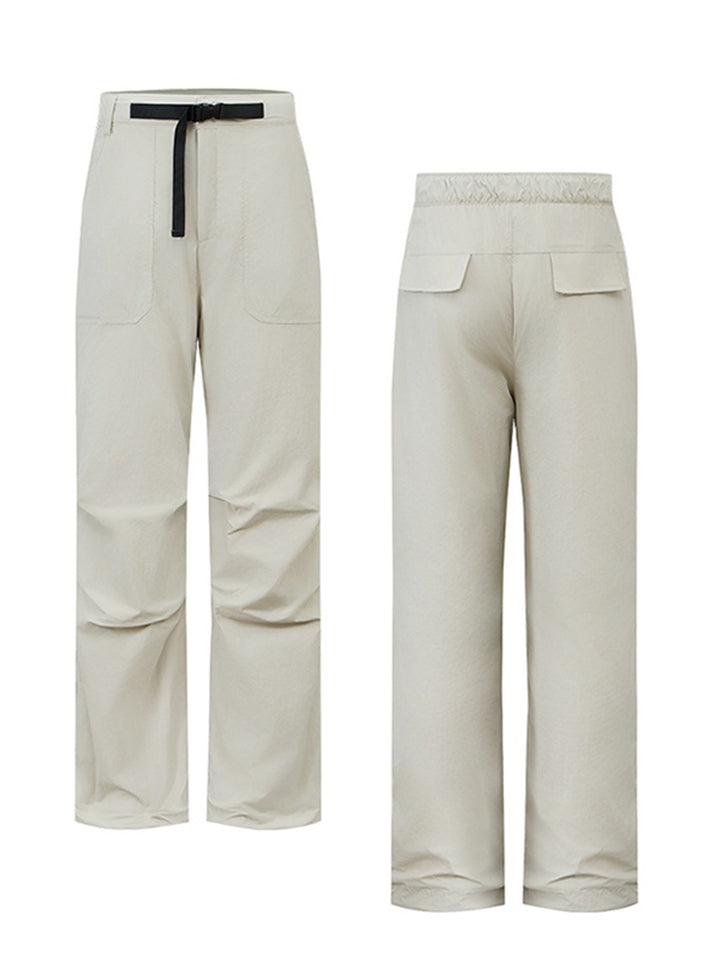 High Waisted Casual Belted Pants