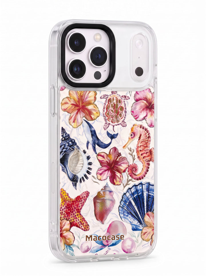 Ocean Life and Hibiscus Pattern Phone Case