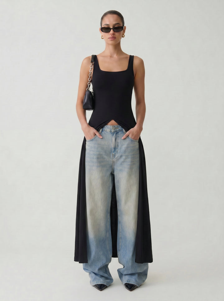 Sleeveless Split Front Top