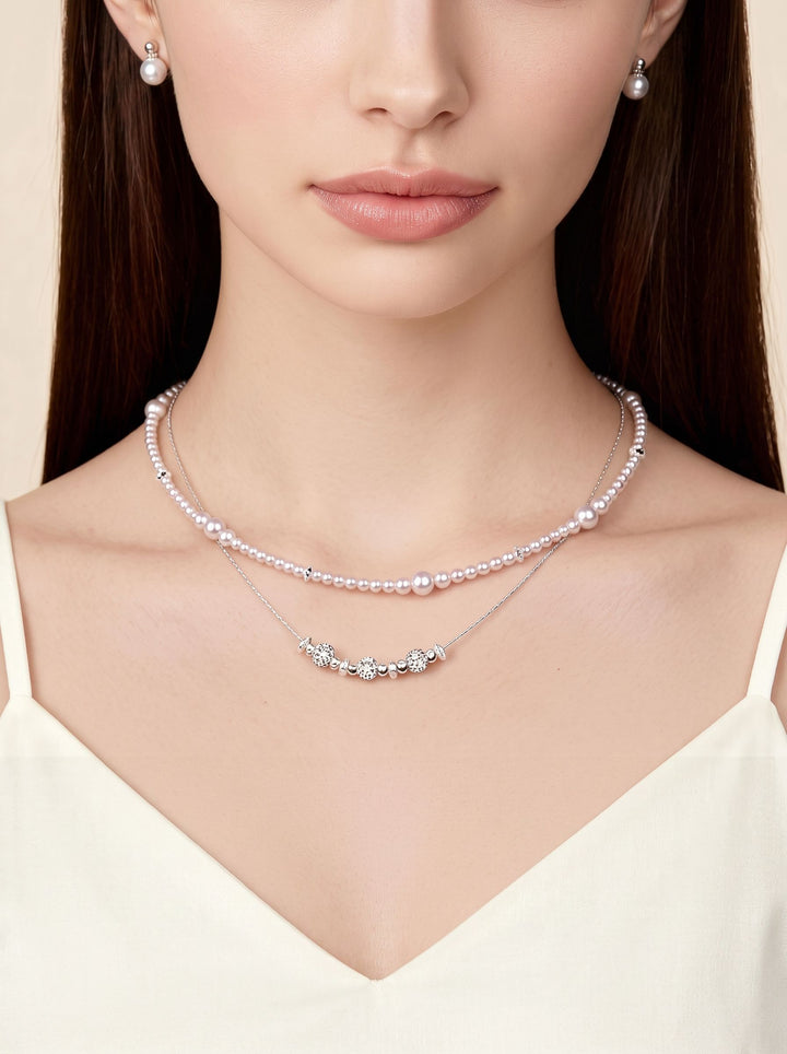 Elegant Layered Faux Pearl Necklace