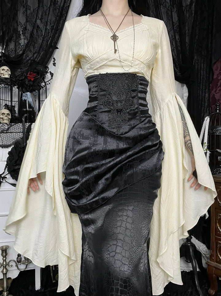 Gothic Corset High Waist Maxi Skirt