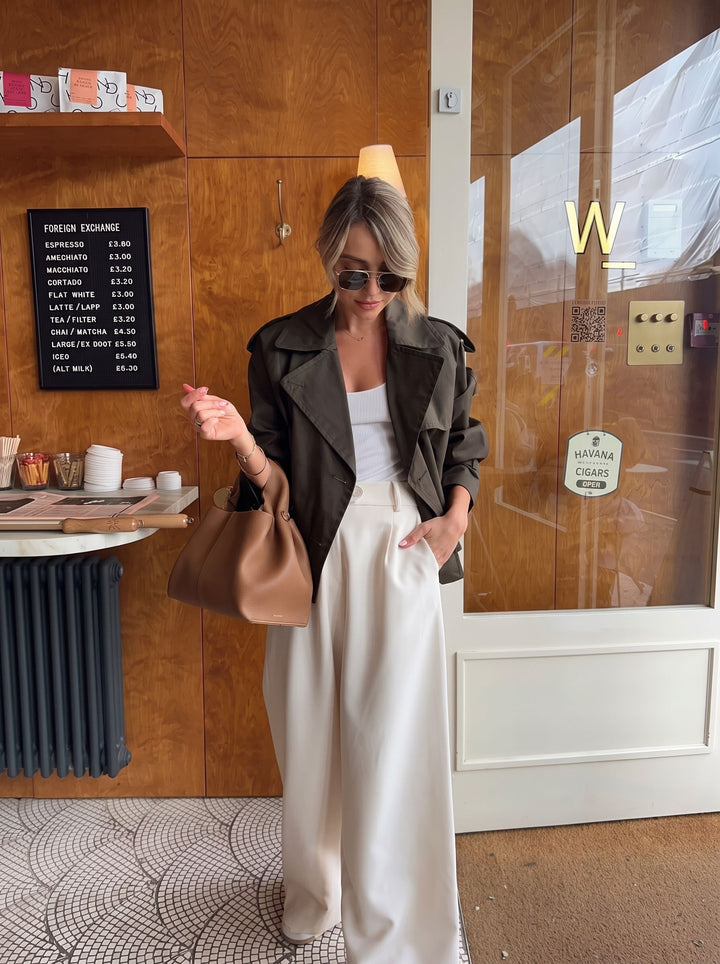 Double Breasted Cropped Trench Coat