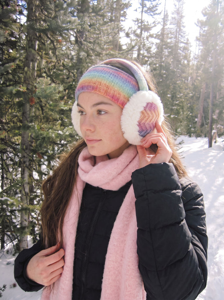 Cozy Plush Gradient Knit Earmuffs