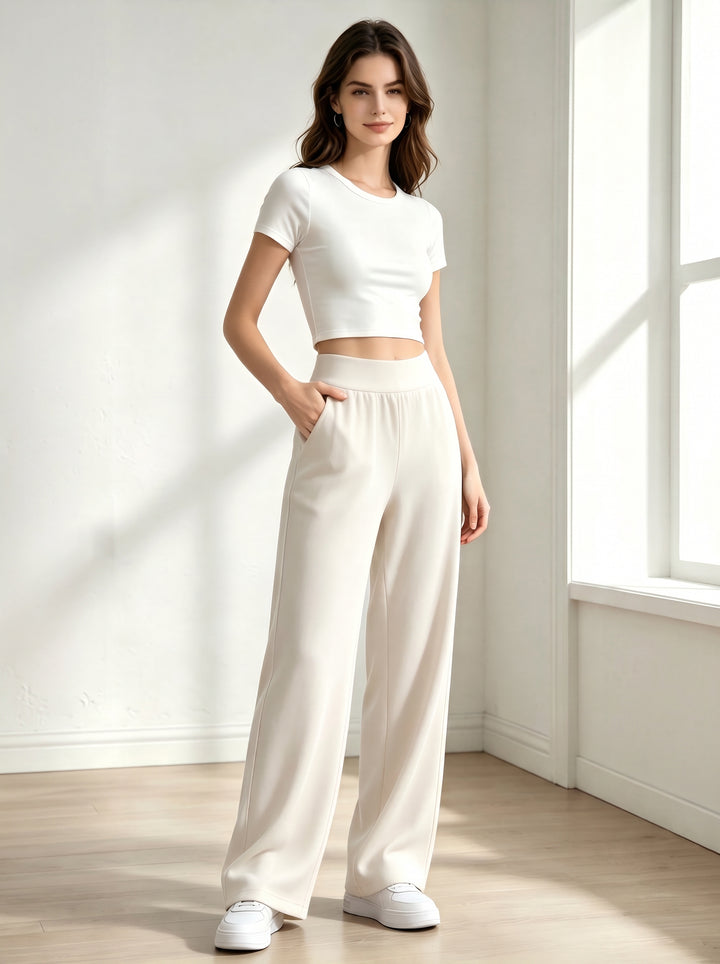 High Waisted Pockets Wide Leg Yoga Pants