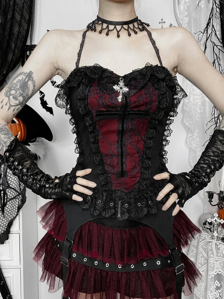 Gothic Lace Corset Style Tank Top