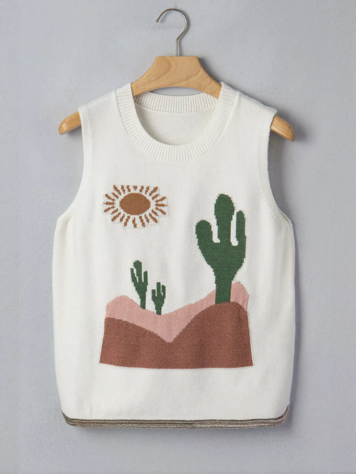 Graphic Desert Print Knit Tank Top