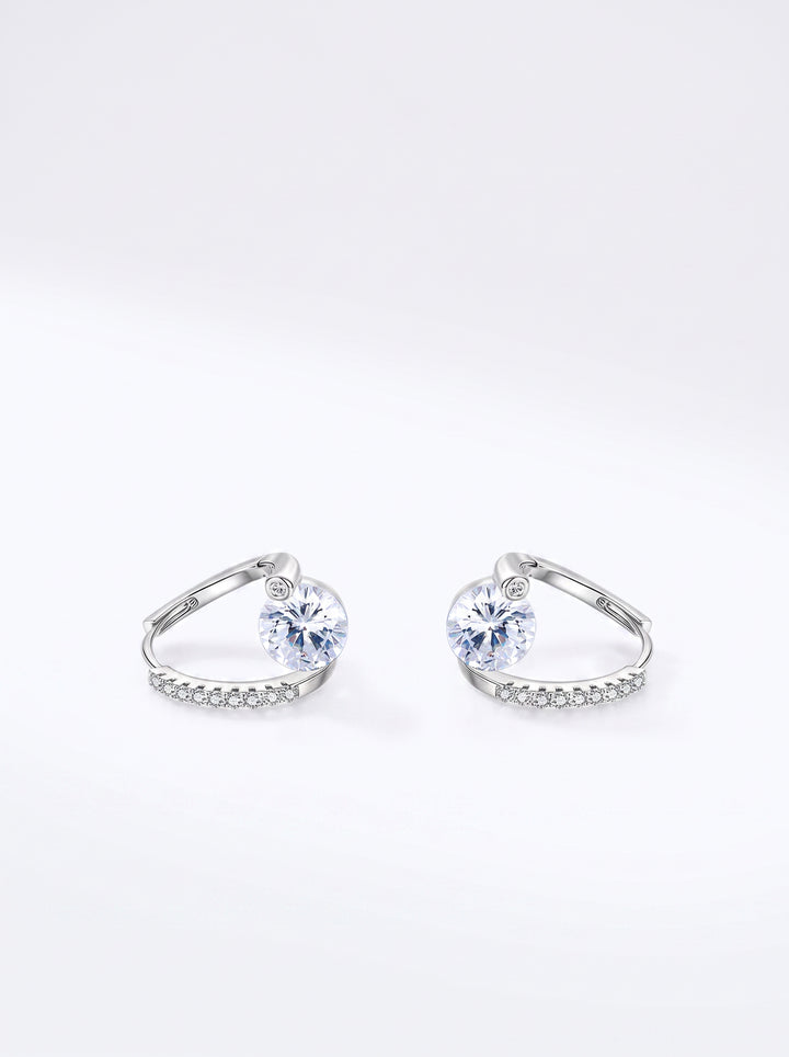 Elegant Sparkling Cubic Zirconia Hoop Earrings
