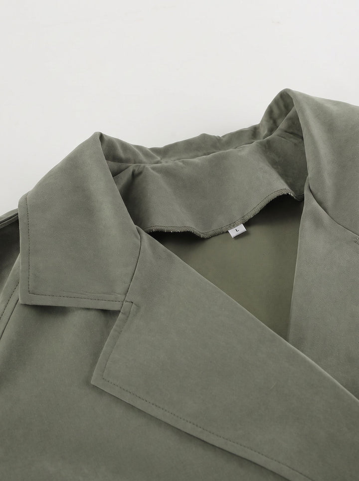 Oversized Belted Cropped Trench Coat
