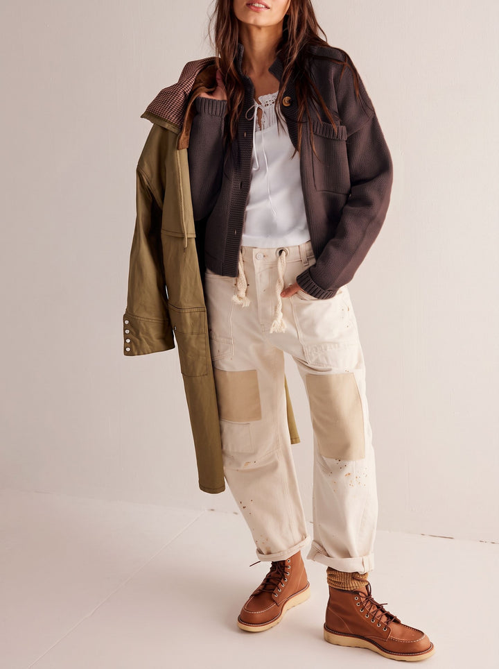 Oversized Chunky Knit Button Up Cardigan