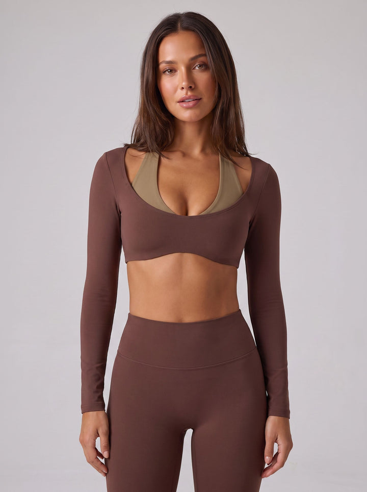 Seamless Cropped Long Sleeve Athletic Top