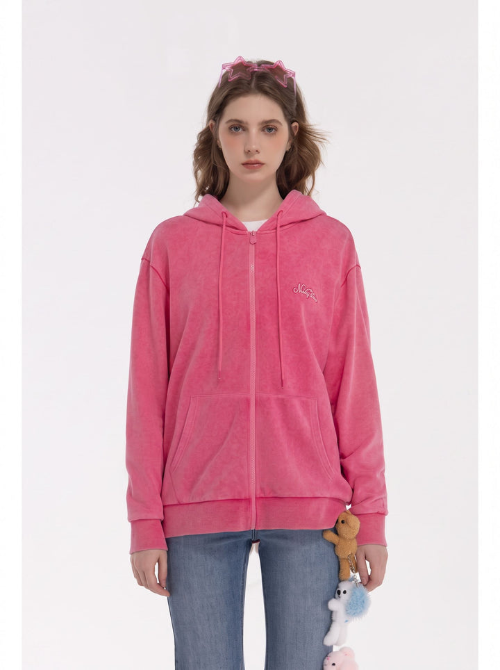 Cute Bunny Graphic Sequin Hooded Jacket