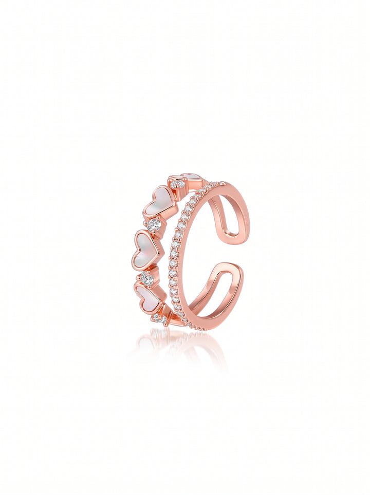Dainty Heart Adjustable Statement Ring
