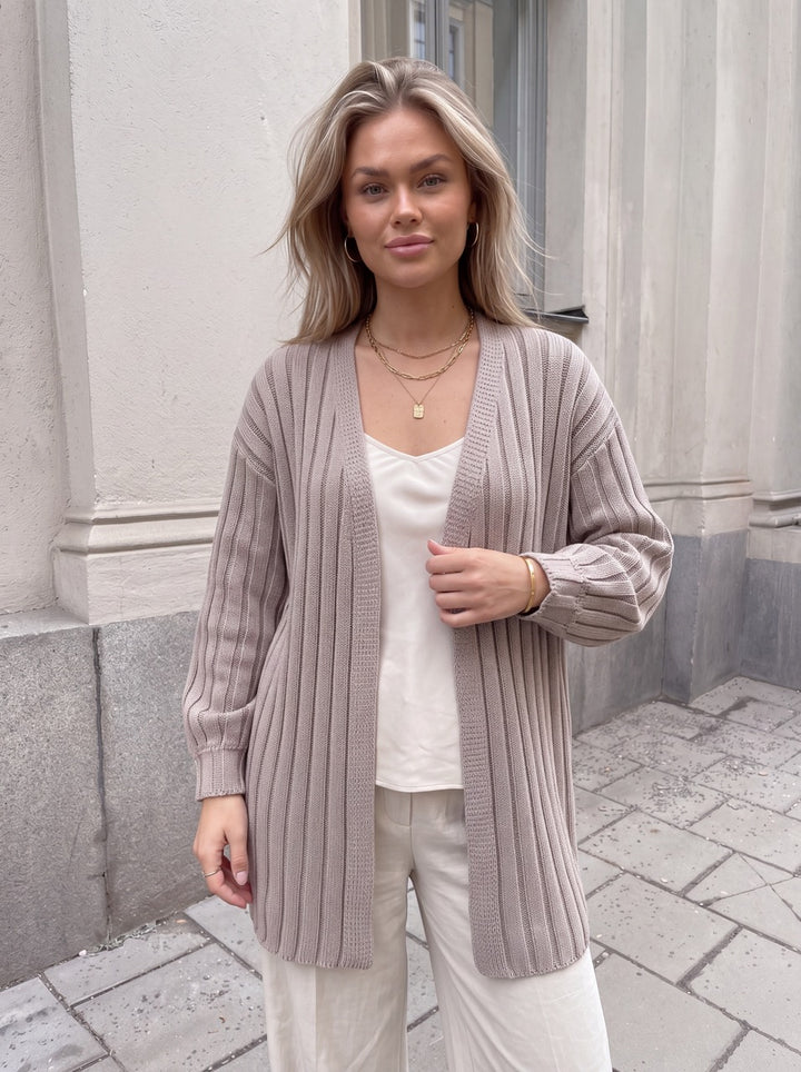 Oversized Ribbed Knit Cardigan Sweater