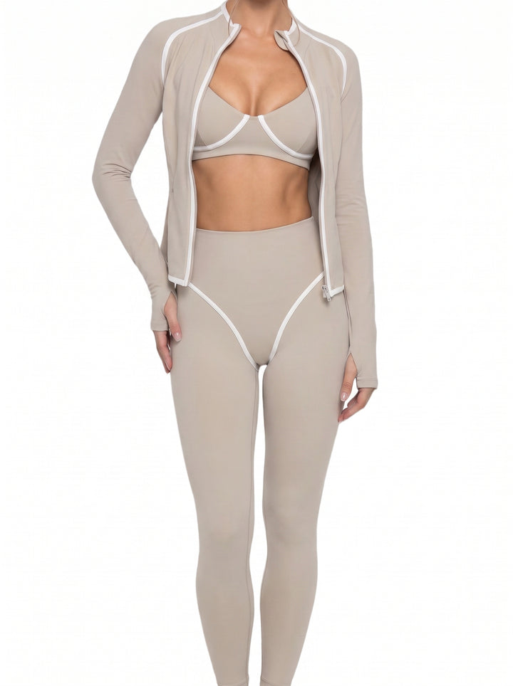 Slim Fit Contoured Zip Up Jacket