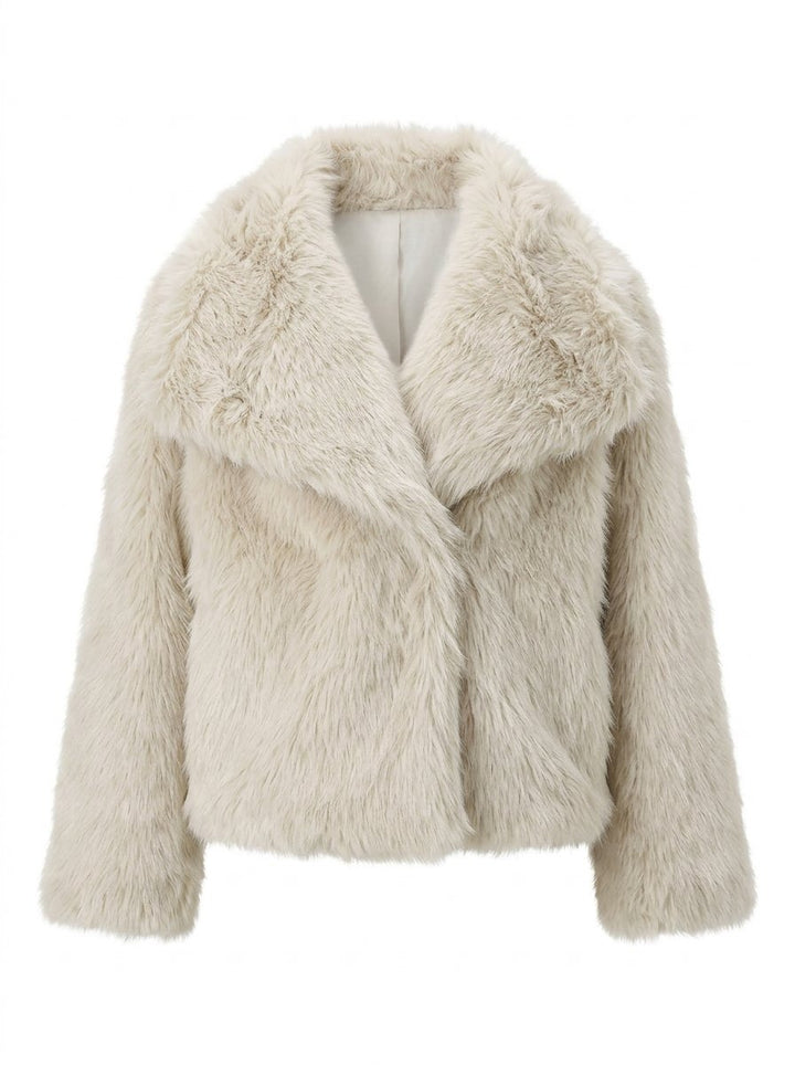 Luxurious Cropped Faux Fur Coat