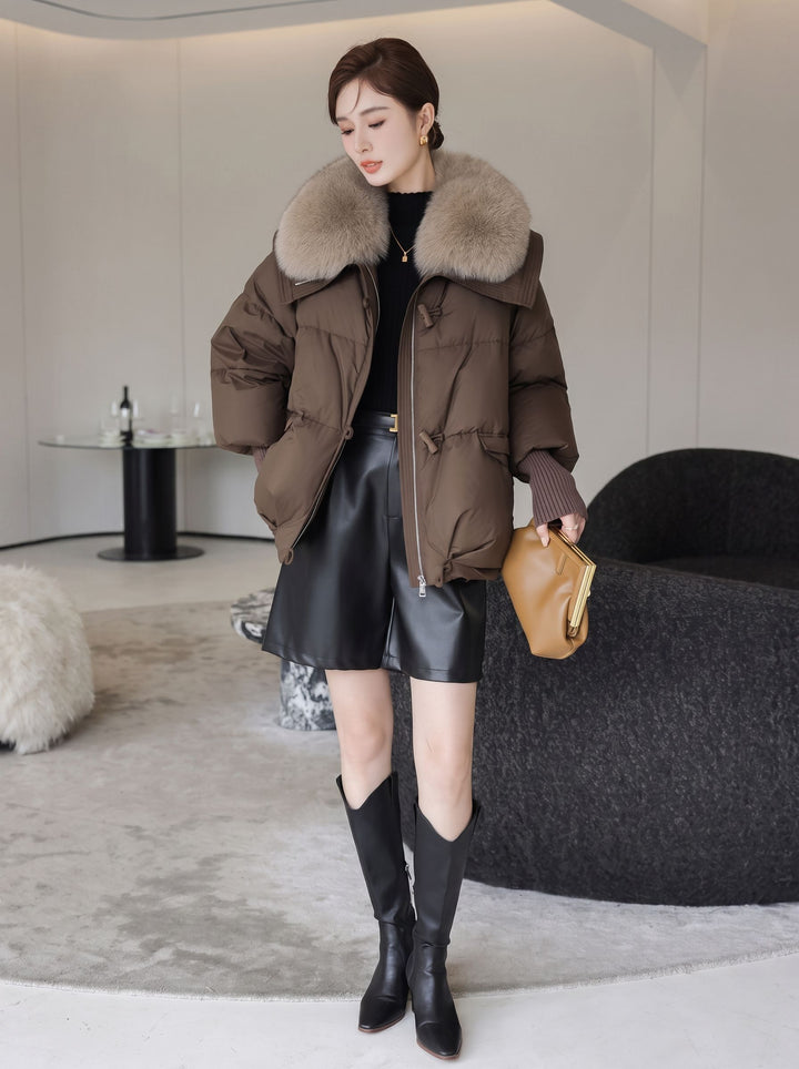 Faux Fur Collar Puffer Jacket