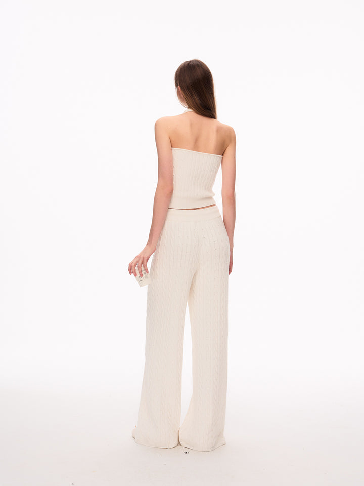 Cozy Cable Knit Wide Leg Pants