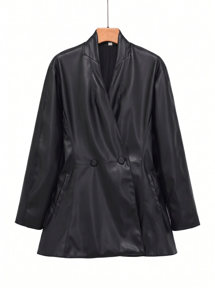 Tailored Faux Leather Blazer Jacket
