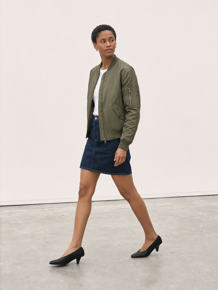 Classic Olive Green Bomber Jacket