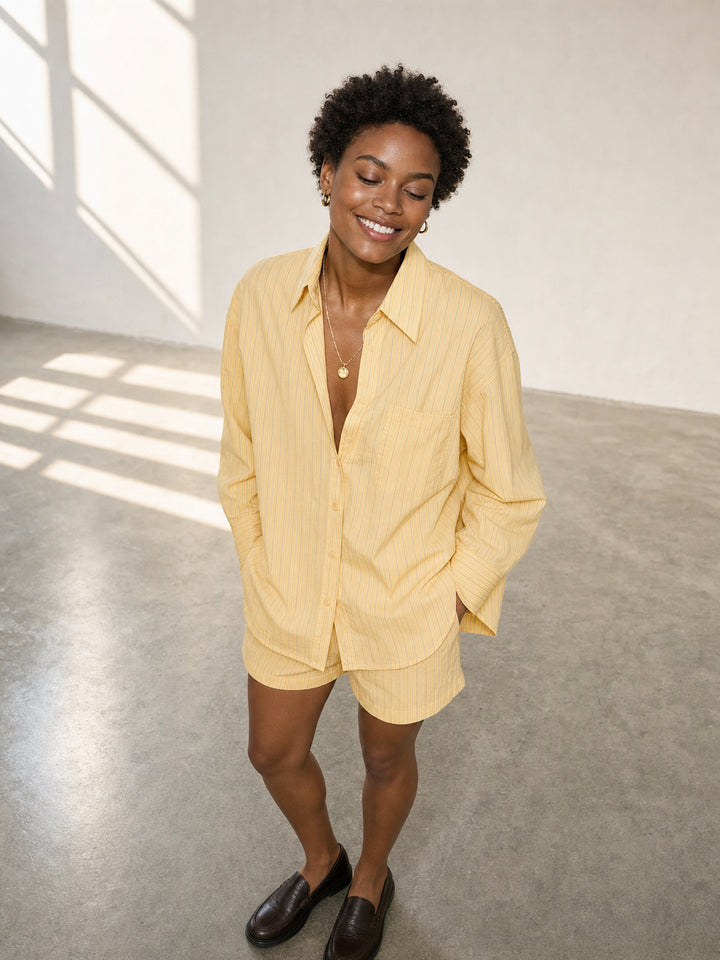 Oversized Striped Button Down Shirt