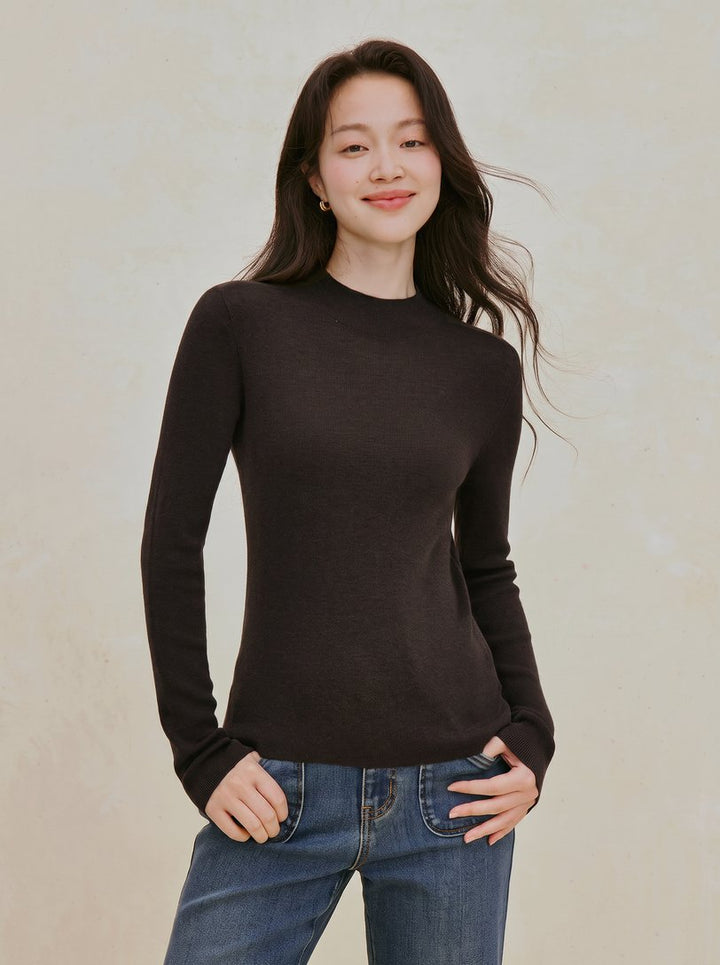 Soft Ribbed Wool Blend Pullover