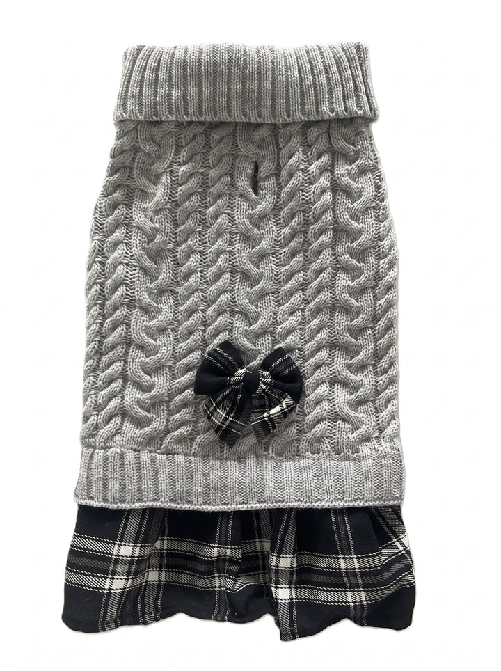 Cozy Cable Knit Dog Sweater Dress