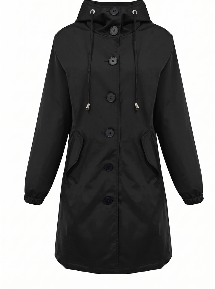 Waterproof Hooded Button Down Rain Jacket