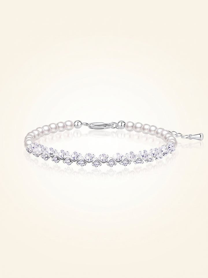 Elegant Pearl Cubic Zirconia Bracelet