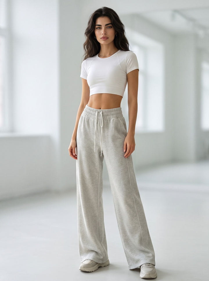 High Waisted Wide Leg Sweatpants