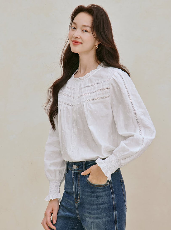 Embroidered Cotton Button Down Shirt