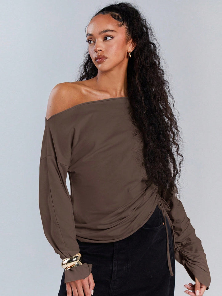 Soft Comfortable Cotton One Shoulder Tee