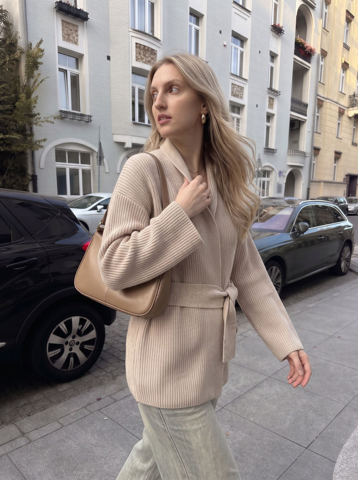 Cozy Belted Open Front Cardigan