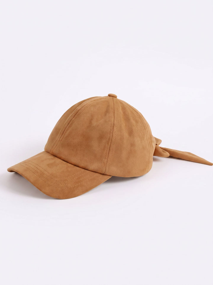 Trendy Suede Bow Tie Baseball Hat