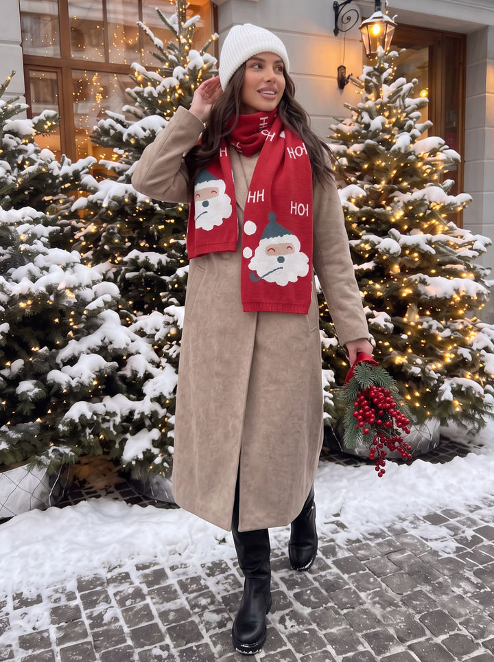 Cozy Festive Santa Knit Scarf