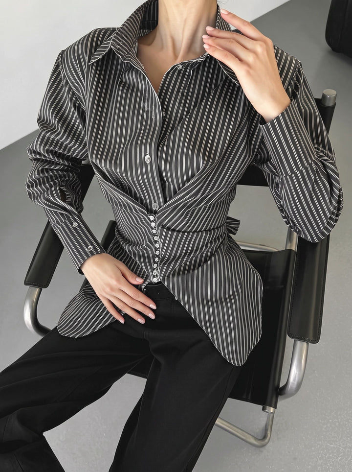 Slim Fit Striped Button Down Shirt