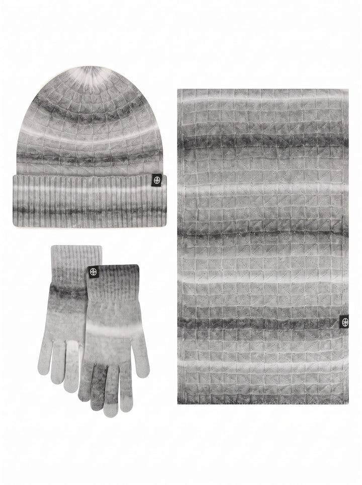 Cozy Warm Winter Hat Scarf 3‑Piece Set