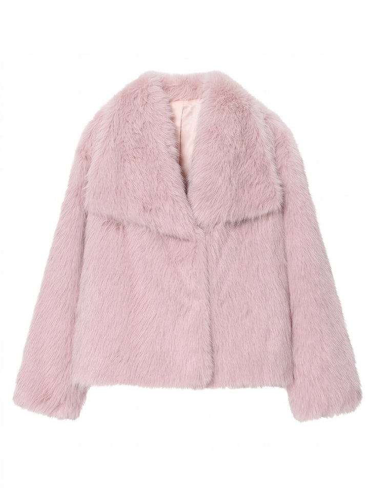 Luxurious Cropped Faux Fur Coat